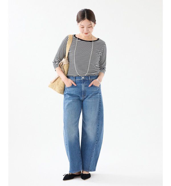 IENA「ATON/エイトン 別注 SUVIN FRAISE ボートネック ボーダーTシャツ」|Tシャツ・カットソー|