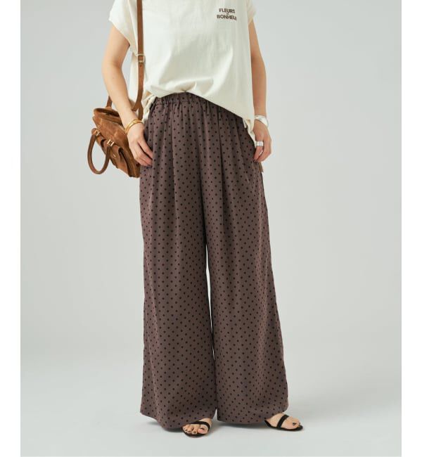 VERMEIL par iena「《予約》ドットワイドパンツ」|その他|ブラウン