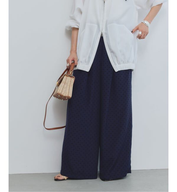 VERMEIL par iena「《予約》ドットワイドパンツ」|その他|ネイビー