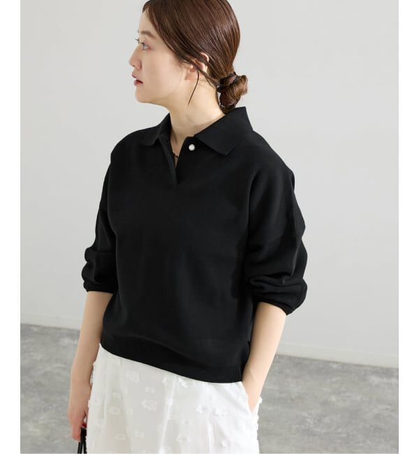 IENA「ウォッシャブル パールボタンプルオーバー」|ニット・セーター|