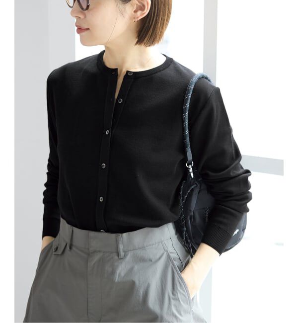 IENA「《予約》セーターマシーンカーディガン」|カーディガン|ブラック