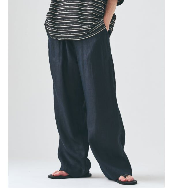 417 EDIFICE「ノルマンディーリネン パンツ」|スラックス|ブラック