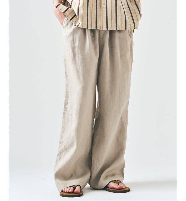 417 EDIFICE「ノルマンディーリネン パンツ」|スラックス|ベージュ