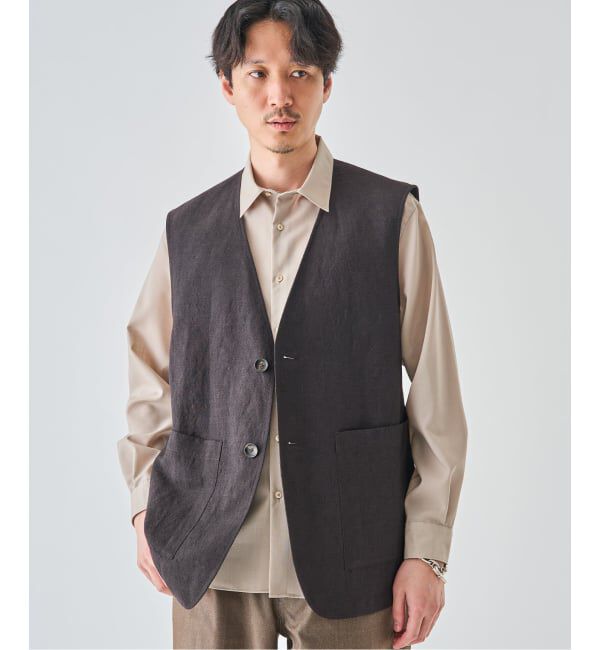 EDIFICE「《予約》ウールリネン オーバー ベスト」|ダウンベスト・ベスト|