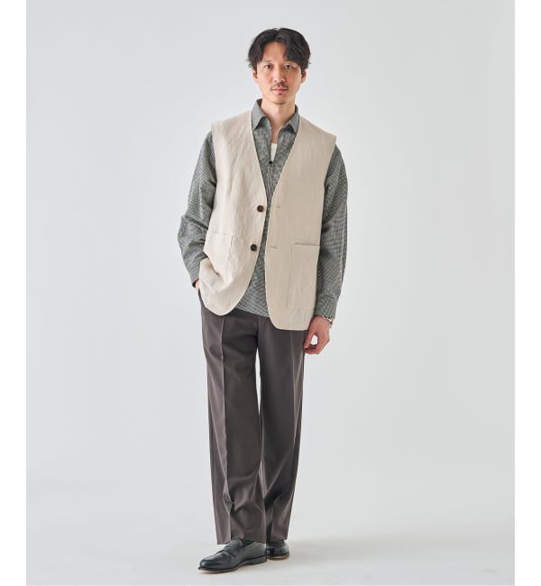 EDIFICE「《予約》ウールリネン オーバー ベスト」|ダウンベスト・ベスト|