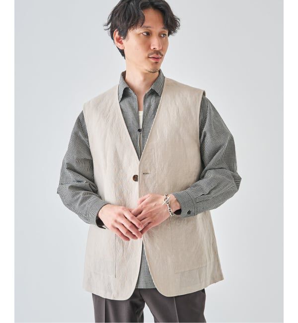 EDIFICE「《予約》ウールリネン オーバー ベスト」|ダウンベスト・ベスト|