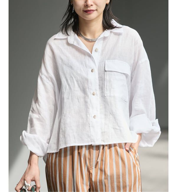 JOURNAL STANDARD「《予約》リネンレギュラーロールアップシャツ」|シャツ・ブラウス|