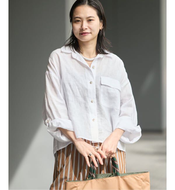 JOURNAL STANDARD「《予約》リネンレギュラーロールアップシャツ」|シャツ・ブラウス|