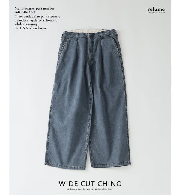 JOURNAL STANDARD relume「《予約》ワイドカット フェード チノパンツ」|チノ|ネイビー B