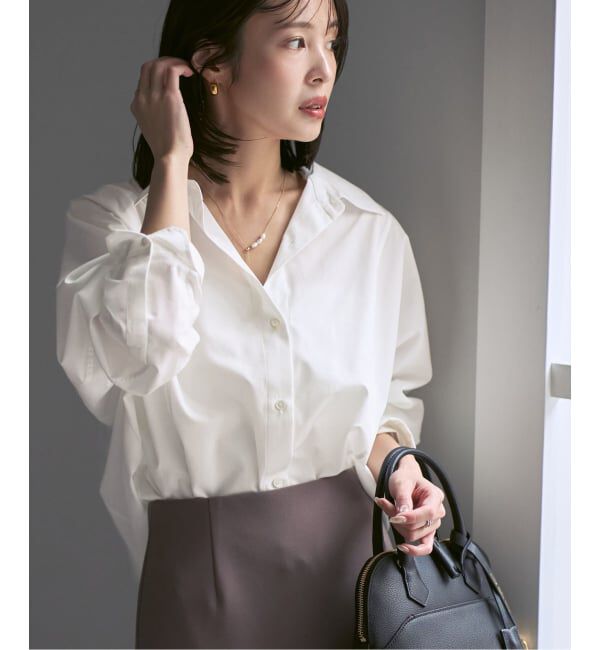 NOBLE「エフォートレスコットンニュアンスシャツ」|シャツ・ブラウス|ホワイト