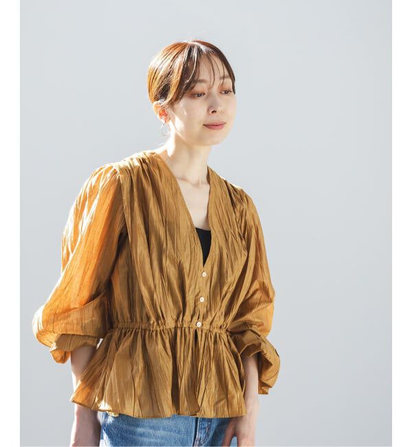 NOBLE「《追加予約》ランダムプリーツペプラムブラウス」|シャツ・ブラウス|