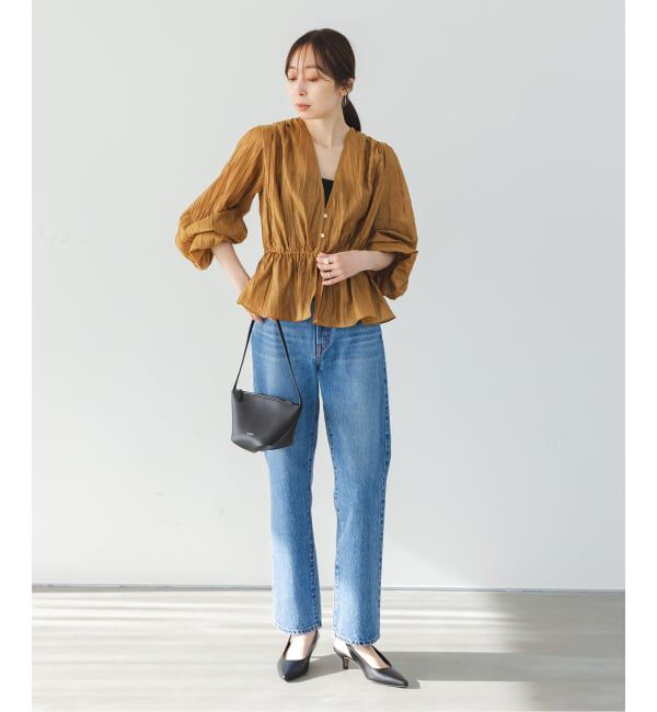 NOBLE「《追加予約》ランダムプリーツペプラムブラウス」|シャツ・ブラウス|