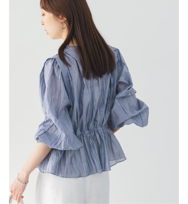 NOBLE「《追加予約》ランダムプリーツペプラムブラウス」|シャツ・ブラウス|
