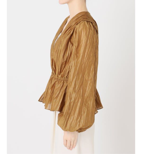 NOBLE「《追加予約》ランダムプリーツペプラムブラウス」|シャツ・ブラウス|