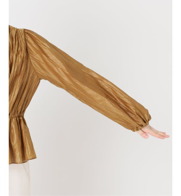 NOBLE「《追加予約》ランダムプリーツペプラムブラウス」|シャツ・ブラウス|