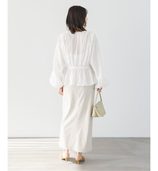 NOBLE「《追加予約》ランダムプリーツペプラムブラウス」|シャツ・ブラウス|