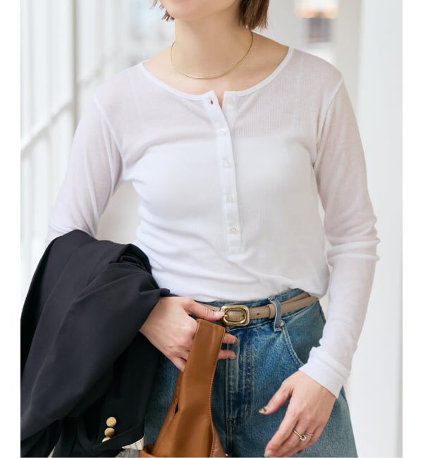 Spick and Span「シアーヘンリーネックTシャツ」|Tシャツ・カットソー|