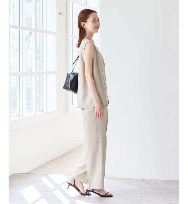 U by SPICK&SPAN「《予約》リネンライクウォッシャブルパンツ」|スラックス|