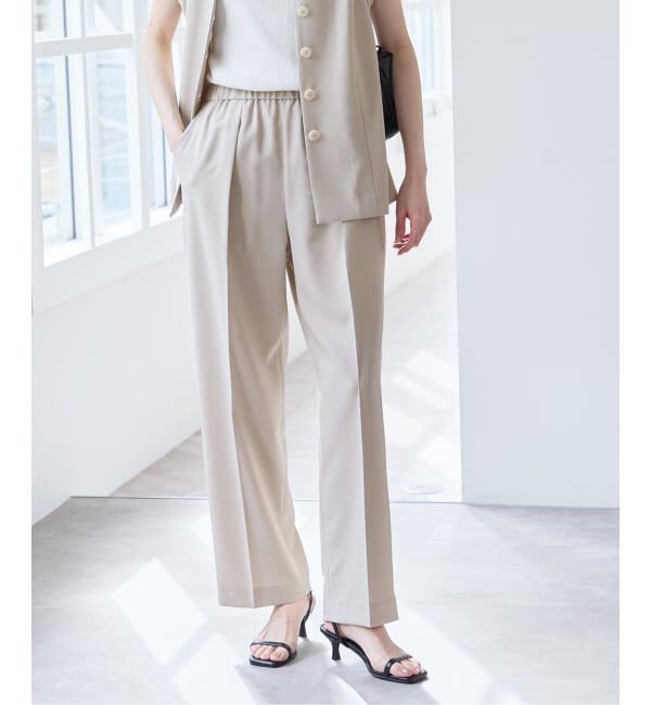 U by SPICK&SPAN「《予約》リネンライクウォッシャブルパンツ」|スラックス|