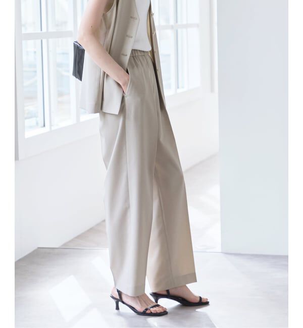 U by SPICK&SPAN「《予約》リネンライクウォッシャブルパンツ」|スラックス|