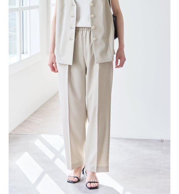 U by SPICK&SPAN「《予約》リネンライクウォッシャブルパンツ」|スラックス|