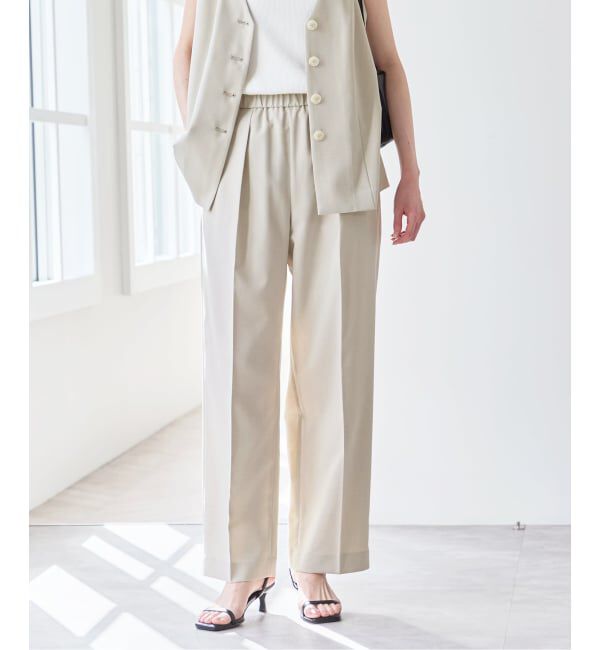 U by SPICK&SPAN「《予約》リネンライクウォッシャブルパンツ」|スラックス|