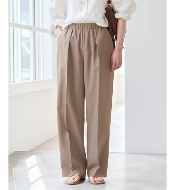 U by SPICK&SPAN「《予約》リネンライクウォッシャブルパンツ」|スラックス|