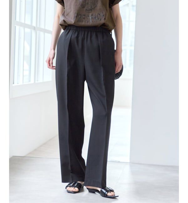 U by SPICK&SPAN「《予約》リネンライクウォッシャブルパンツ」|スラックス|