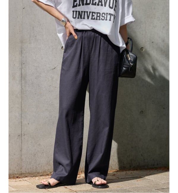 FRAMeWORK「≪WEB限定 / 追加予約≫レーヨンリネンツイルドロストパンツ」|その他|ネイビー