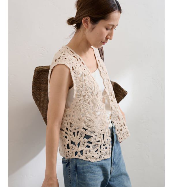 FRAMeWORK「≪追加予約≫コットンレースエンブロイダリーVEST」|ダウンベスト・ベスト|