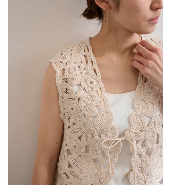 FRAMeWORK「≪追加予約≫コットンレースエンブロイダリーVEST」|ダウンベスト・ベスト|