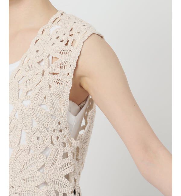 FRAMeWORK「≪追加予約≫コットンレースエンブロイダリーVEST」|ダウンベスト・ベスト|