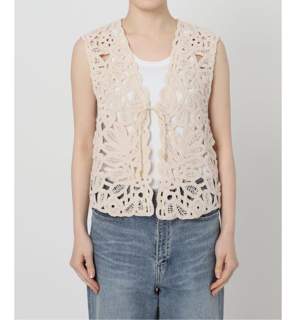 FRAMeWORK「≪追加予約≫コットンレースエンブロイダリーVEST」|ダウンベスト・ベスト|