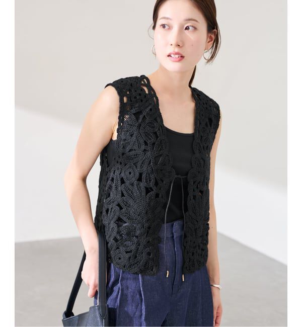 FRAMeWORK「≪追加予約≫コットンレースエンブロイダリーVEST」|ダウンベスト・ベスト|