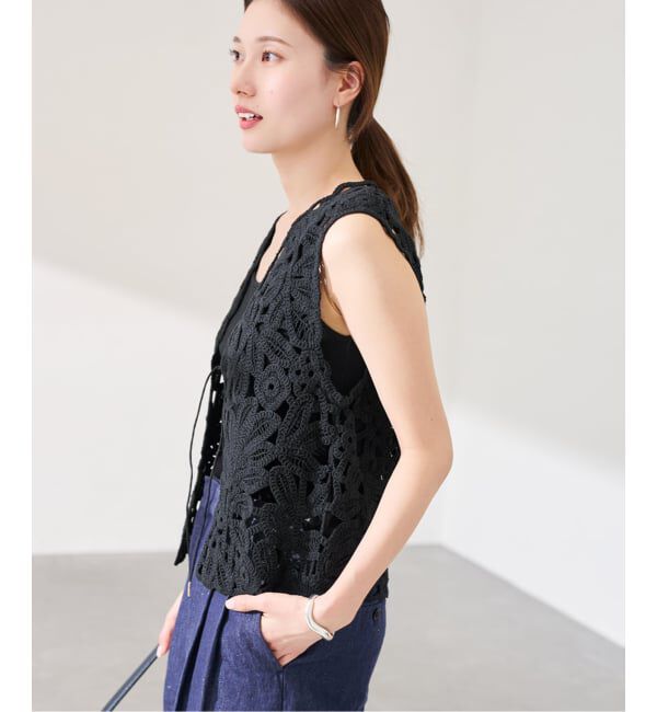 FRAMeWORK「≪追加予約≫コットンレースエンブロイダリーVEST」|ダウンベスト・ベスト|