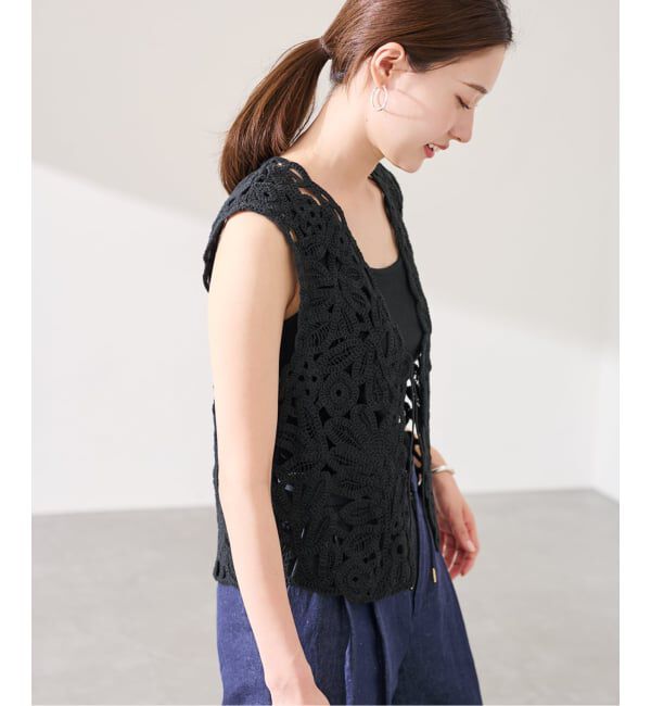 FRAMeWORK「≪追加予約≫コットンレースエンブロイダリーVEST」|ダウンベスト・ベスト|