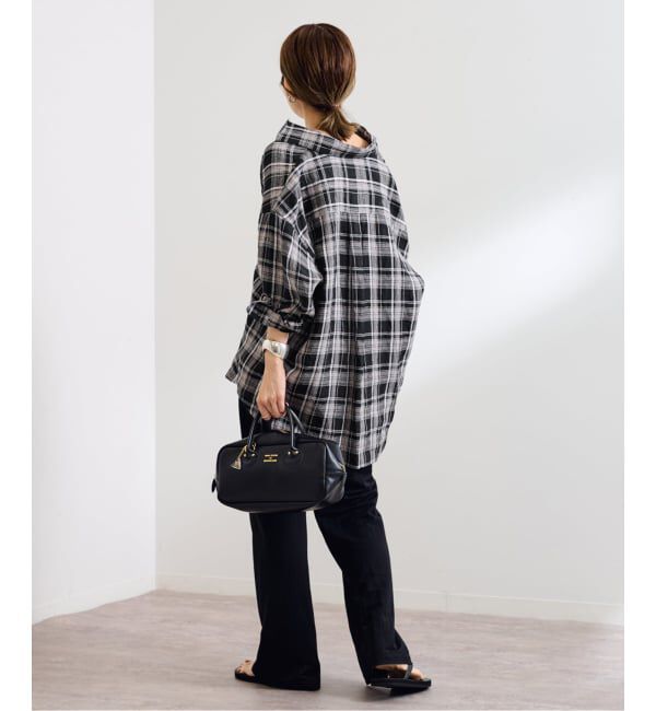 FRAMeWORK「≪一部カラーWEB限定 / 追加予約≫ライトフレンチリネンストライプ&チェックシャツ」|シャツ・ブラウス|