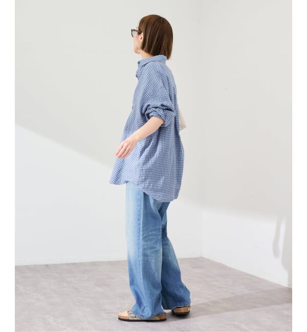 FRAMeWORK「≪一部カラーWEB限定 / 追加予約≫ライトフレンチリネンストライプ&チェックシャツ」|シャツ・ブラウス|