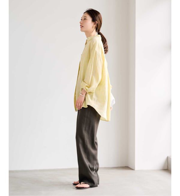 FRAMeWORK「≪一部カラーWEB限定 / 追加予約≫ライトフレンチリネンストライプ&チェックシャツ」|シャツ・ブラウス|