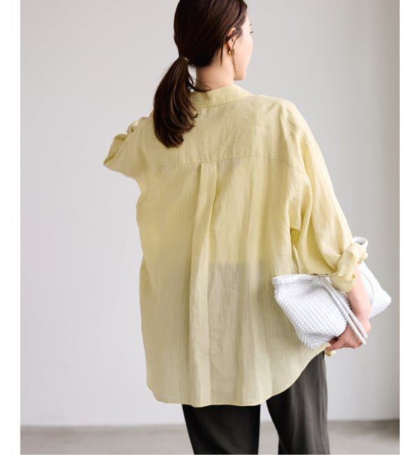 FRAMeWORK「≪一部カラーWEB限定 / 追加予約≫ライトフレンチリネンストライプ&チェックシャツ」|シャツ・ブラウス|