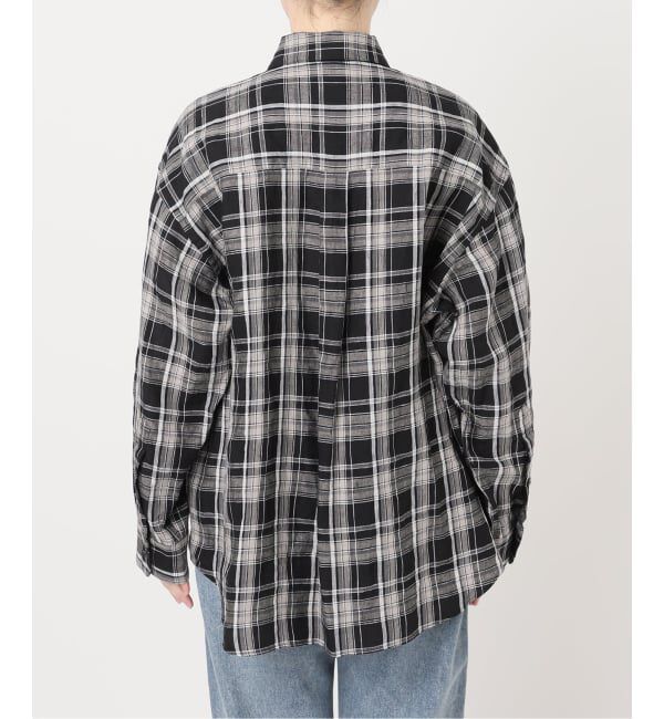 FRAMeWORK「≪一部カラーWEB限定 / 追加予約≫ライトフレンチリネンストライプ&チェックシャツ」|シャツ・ブラウス|