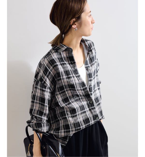 FRAMeWORK「≪一部カラーWEB限定 / 追加予約≫ライトフレンチリネンストライプ&チェックシャツ」|シャツ・ブラウス|