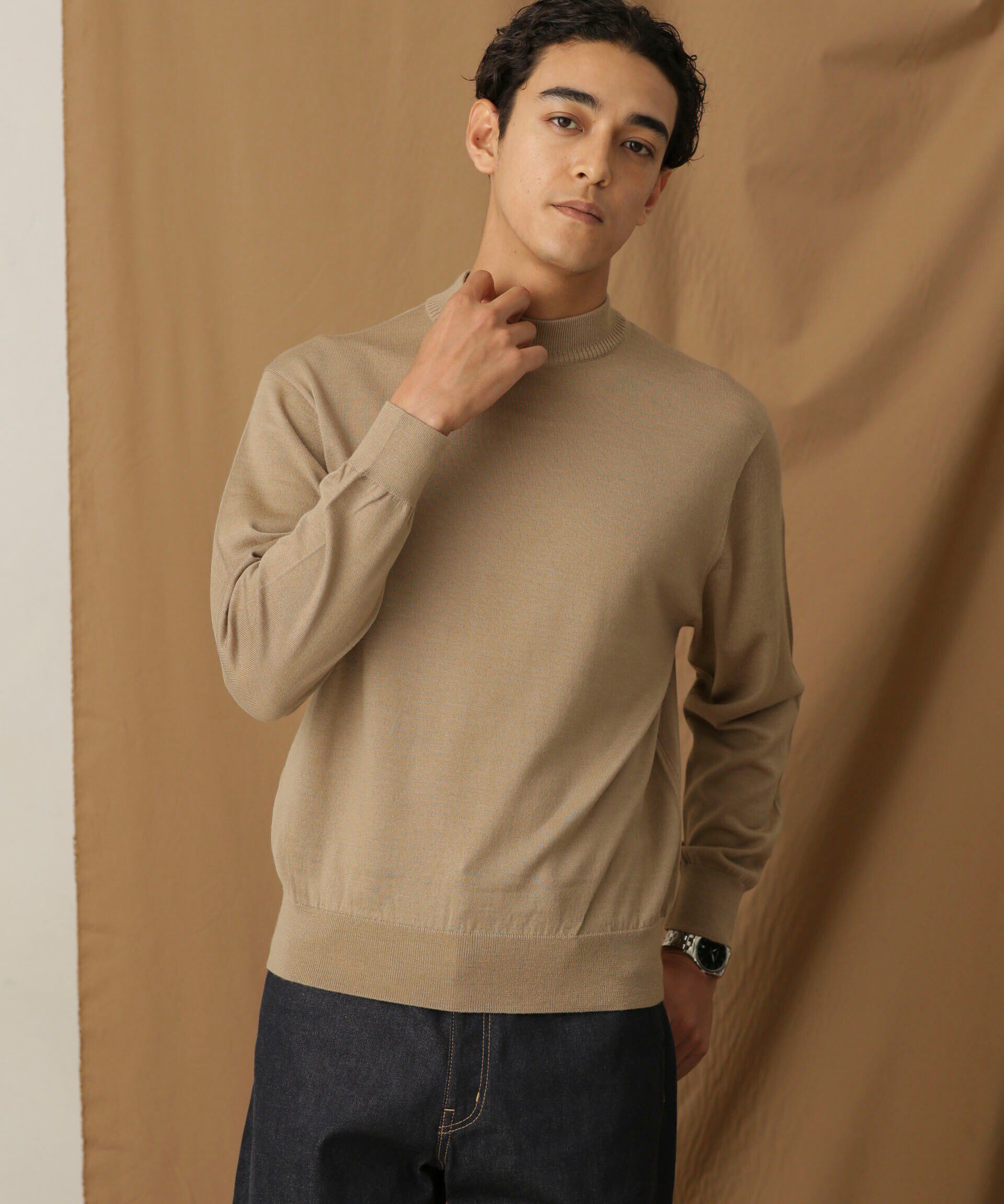 nano･universe「「毛玉レスニット」 ファインゲージモックネック」|ニット・セーター|