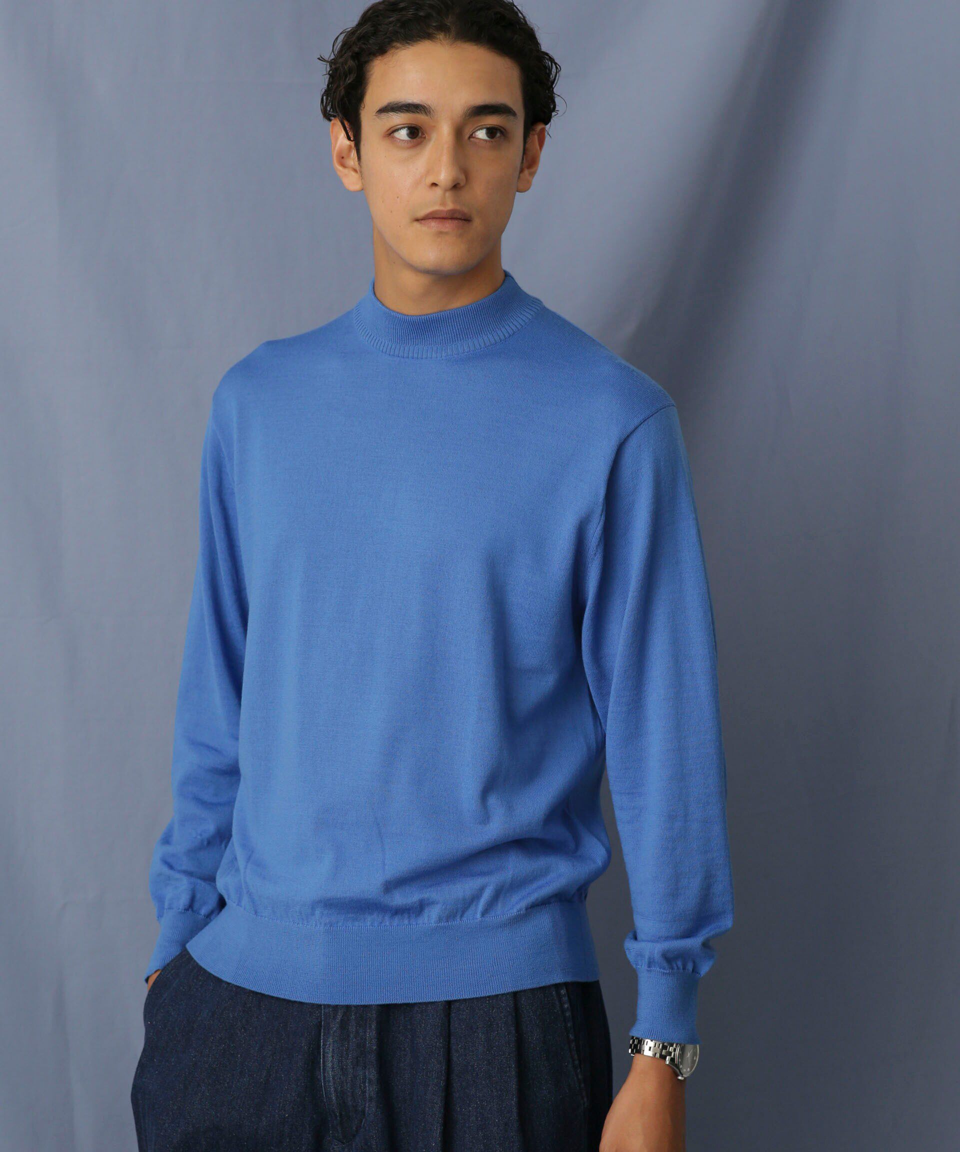 nano･universe「「毛玉レスニット」 ファインゲージモックネック」|ニット・セーター|