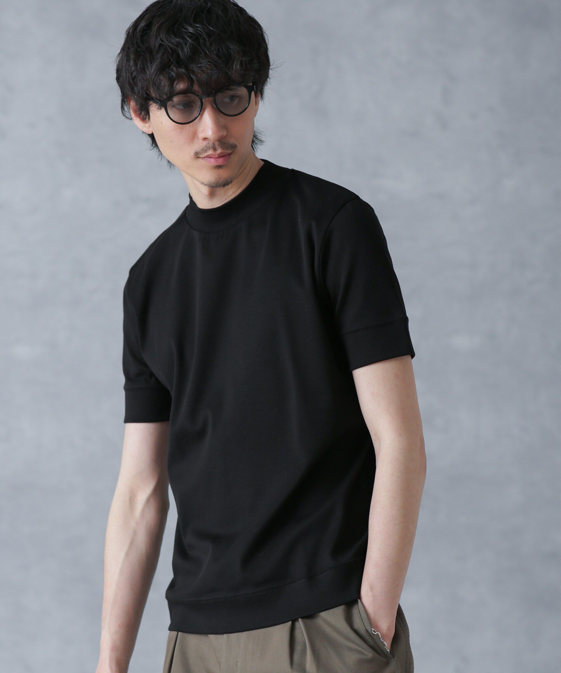 nano･universe「「FORMAL JERSEY」モックネックカットソー半袖」|Tシャツ・カットソー|