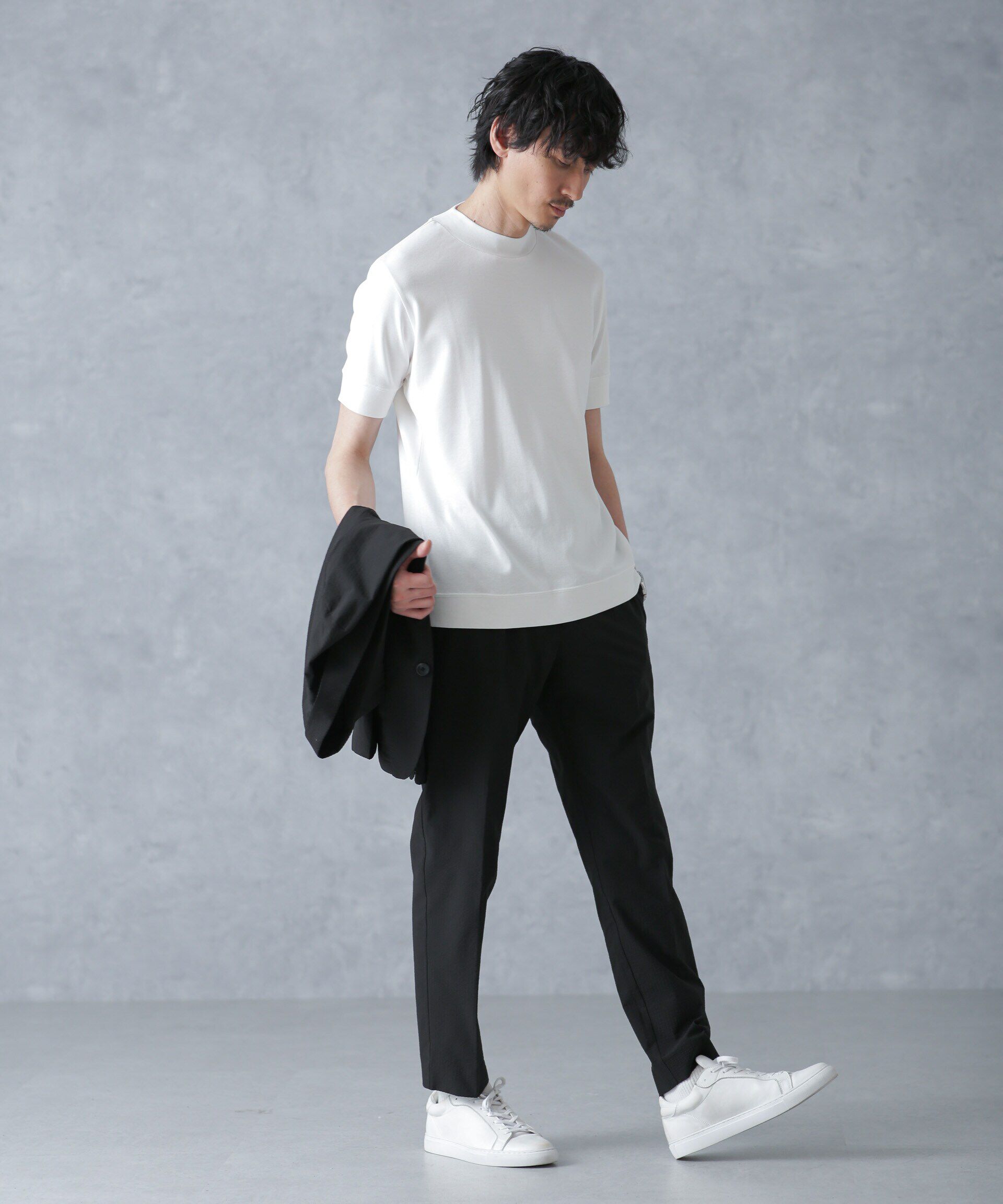 nano･universe「「FORMAL JERSEY」モックネックカットソー半袖」|Tシャツ・カットソー|