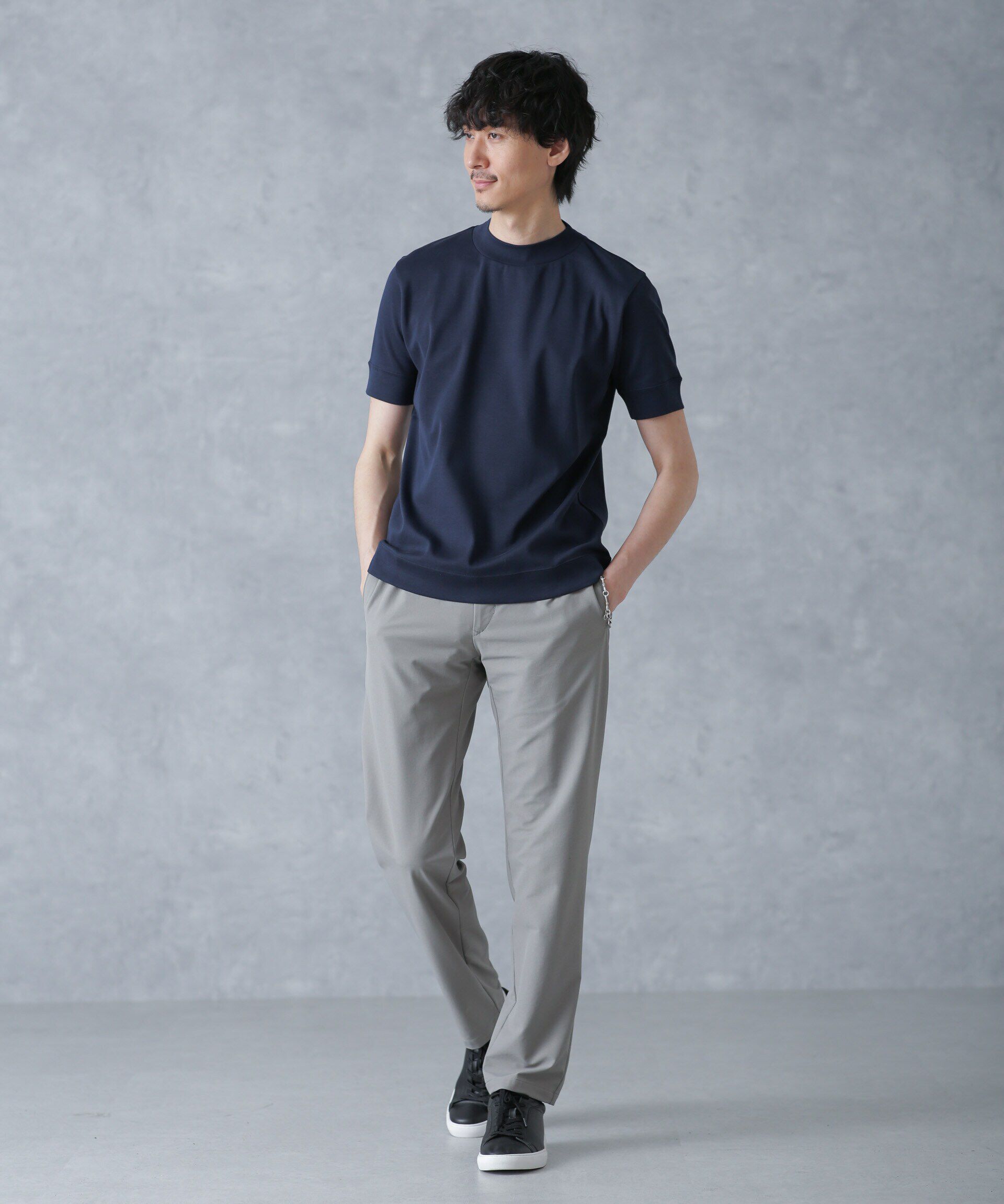 nano･universe「「FORMAL JERSEY」モックネックカットソー半袖」|Tシャツ・カットソー|