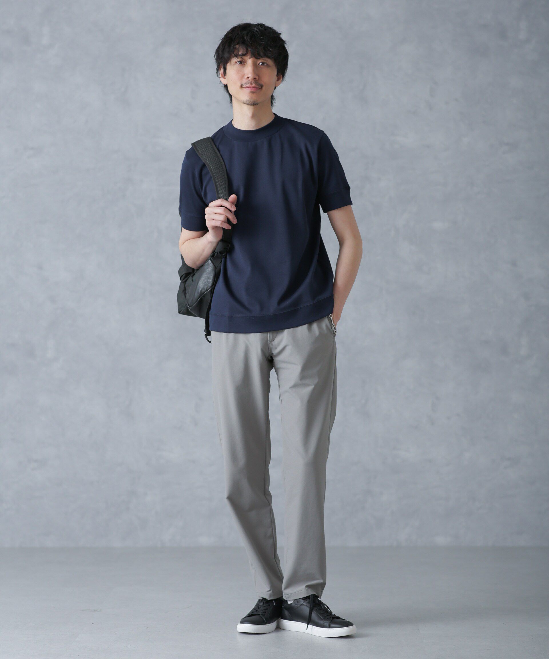 nano･universe「「FORMAL JERSEY」モックネックカットソー半袖」|Tシャツ・カットソー|