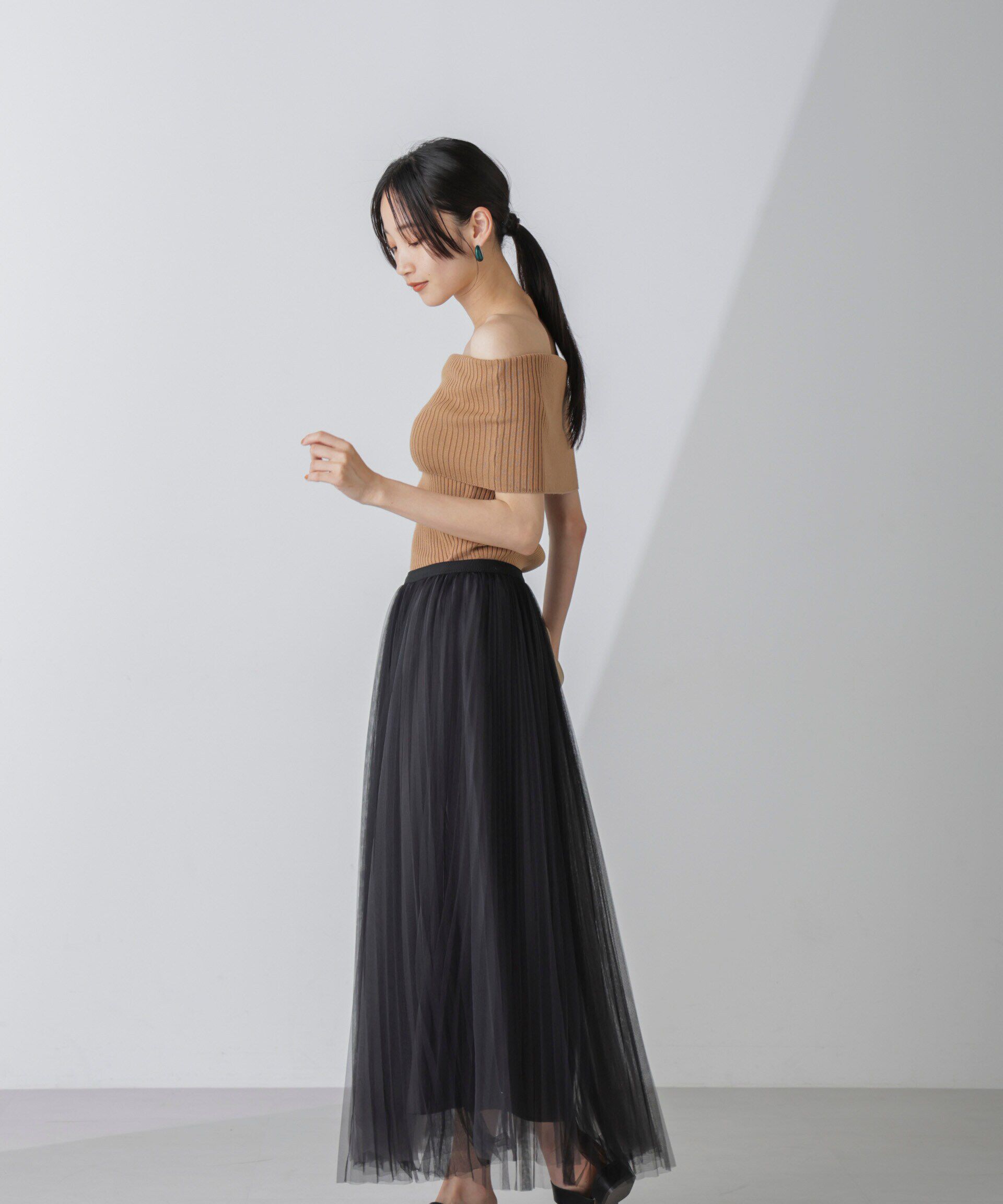 nano･universe「オフショルダーリブニットトップス」|ニット・セーター|