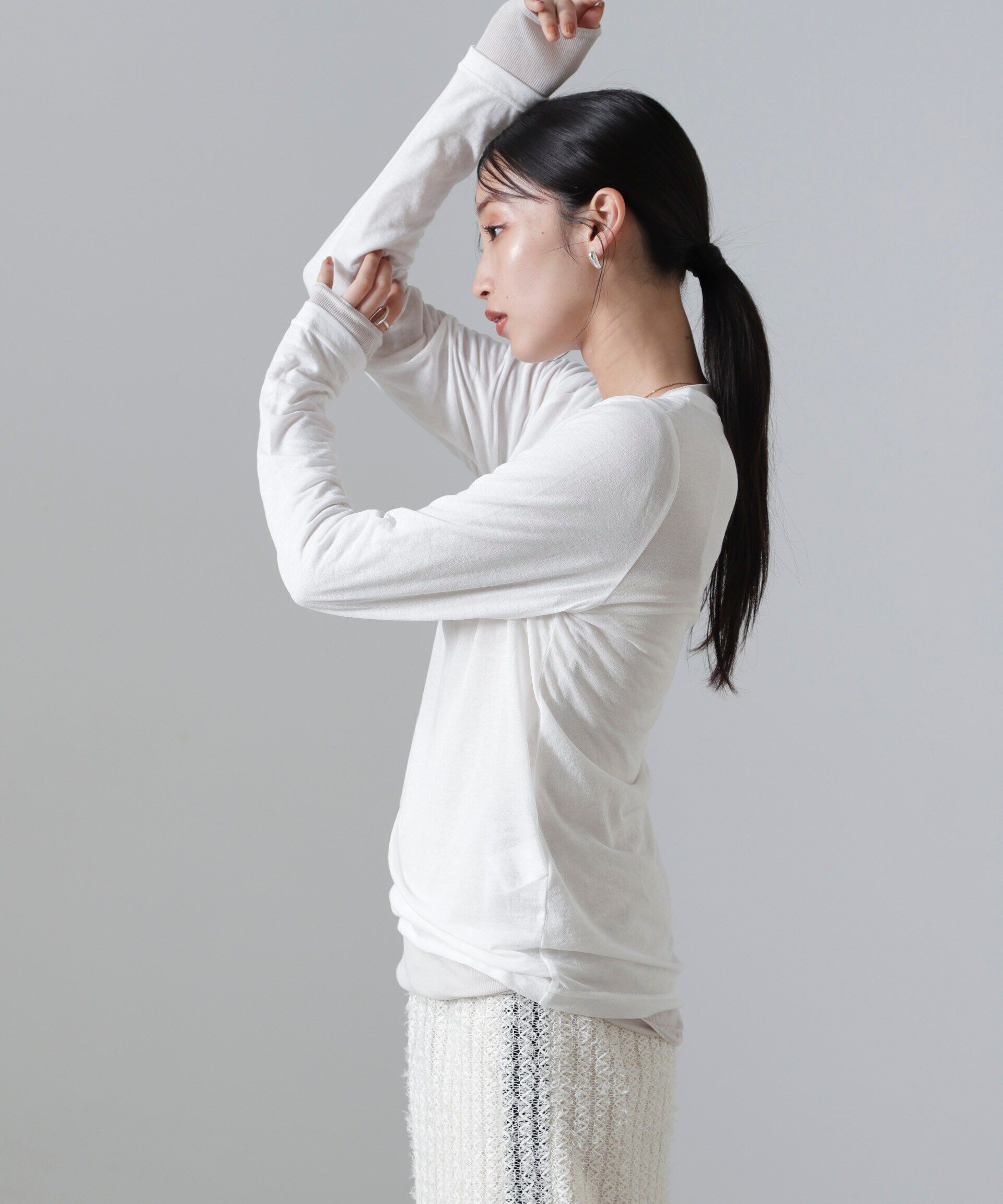 nano･universe「シアーテレコ&天竺ロンTeeセット」|Tシャツ・カットソー|